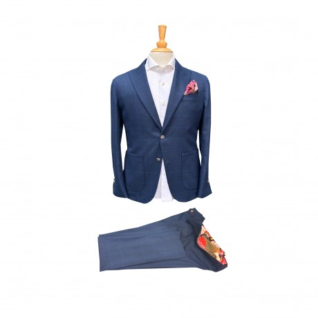Anzug blau kariert