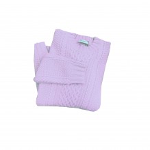 Pullover Flieder mit Zopfmuster aus Cashmere