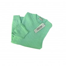 Pullover grün mit Zopfmuster aus Cashmere