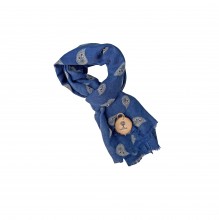 Schal blau Paisley gemustert